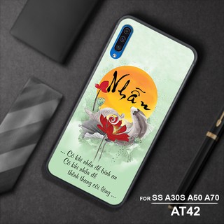 Ốp mặt lưng kính cường lực SAMSUNG GALAXY A50 - A70 IN CHỮ THƯ PHÁP TÂM AN ĐỨC