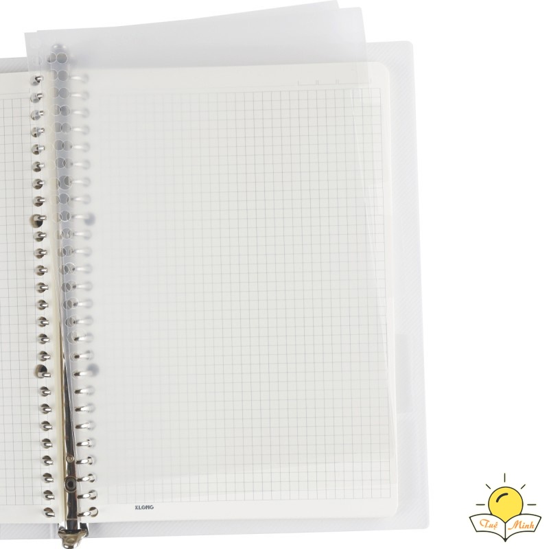 Sổ còng sắt binder Klong B5 80 tờ caro/ dot grid 26 chấu kèm 5 tab bìa phân trang refill giấy