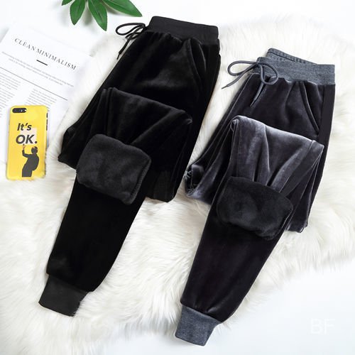 Quần Dài Thể Thao Lót Nhung Dày Dặn Giữ Ấm Thời Trang Cho Nữ