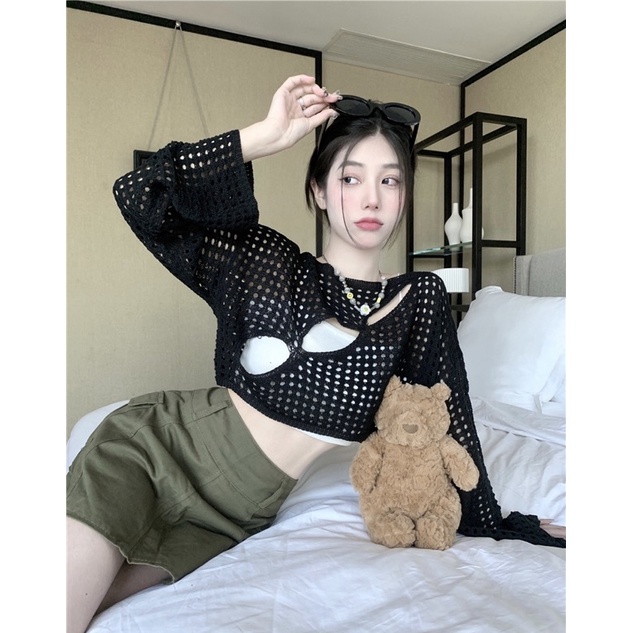 Áo croptop lưới Ulzzang