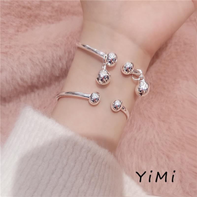 🍓Vòng đeo tay hợp kim dạng hở phối mặt hình hoa anh đào xinh xắn thời trang