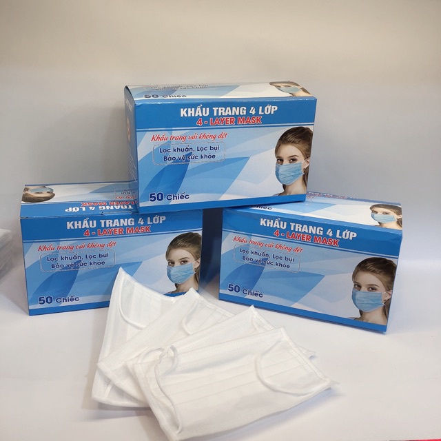 [[ HỘP 50 KHẨU TRANG Y TẾ 4 LỚP] KHẨU TRANG Y TẾ 4 LỚP KHÁNG KHUẨN