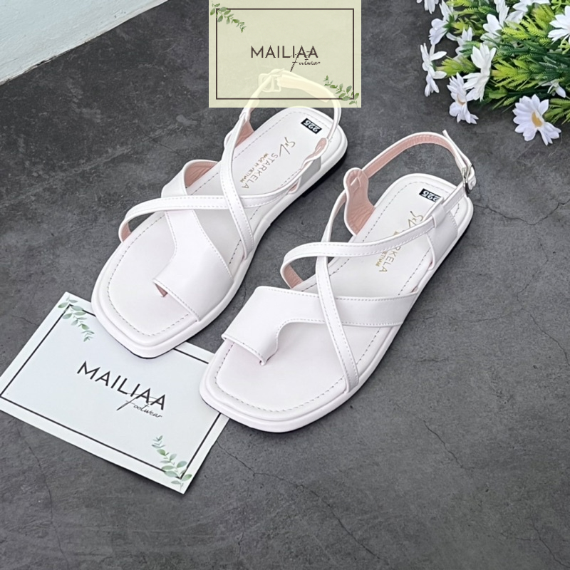 Sandal học sinh MAILIAA xỏ ngón quai chéo đế cao su đi êm