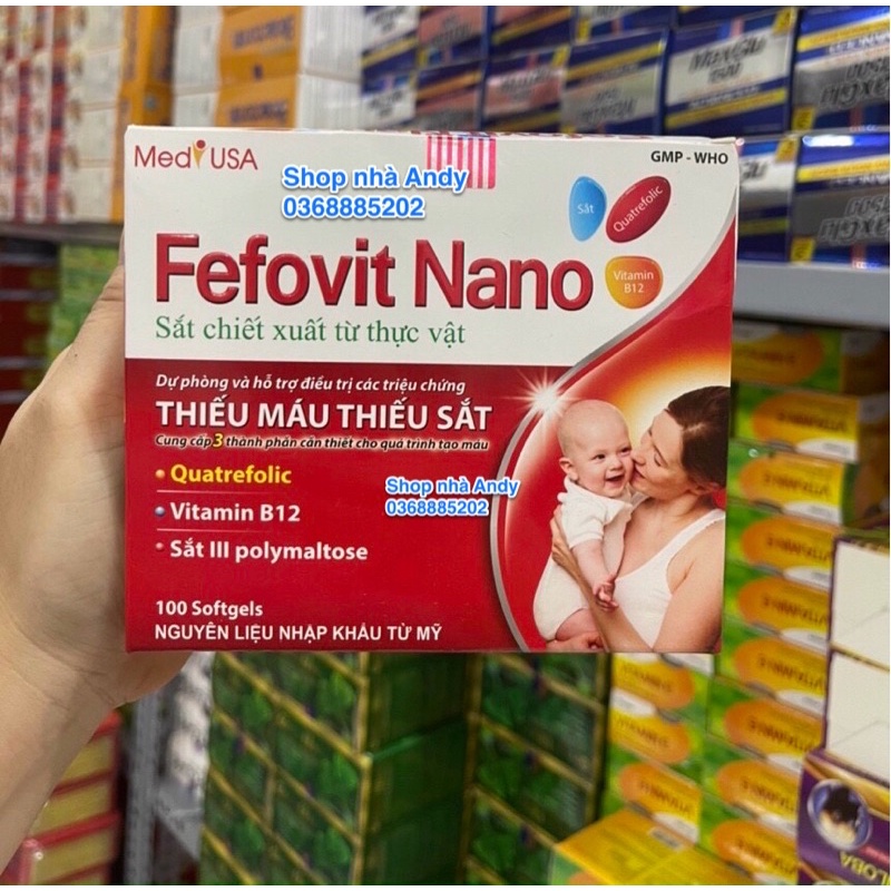 Bổ sung sắt cho người thiếu máu FEFOVIT NANO , phụ nữ đang mang thai và cho con bú