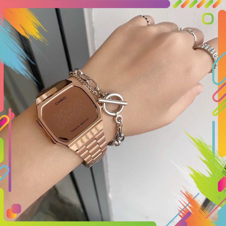 Đồng Hồ Casio Cảm Ứng Unisex 🔥 Ảnh Thật 🔥 A168 Đèn Led, Thép không gỉ, mặt tráng gương, dáng thon gọn sang trọng | BigBuy360 - bigbuy360.vn