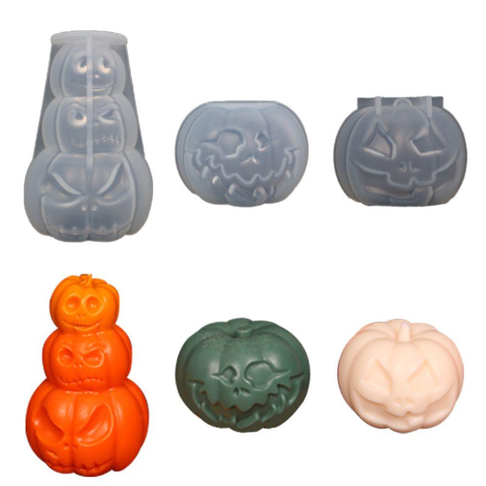 Khuôn Làm Xà Phòng Hình Bí Ngô 3D Trang Trí Halloween