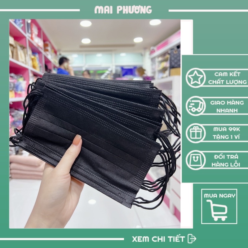 KHẨU TRANG 𝐘 𝐓ế THÁI LAN - MÀU ĐEN