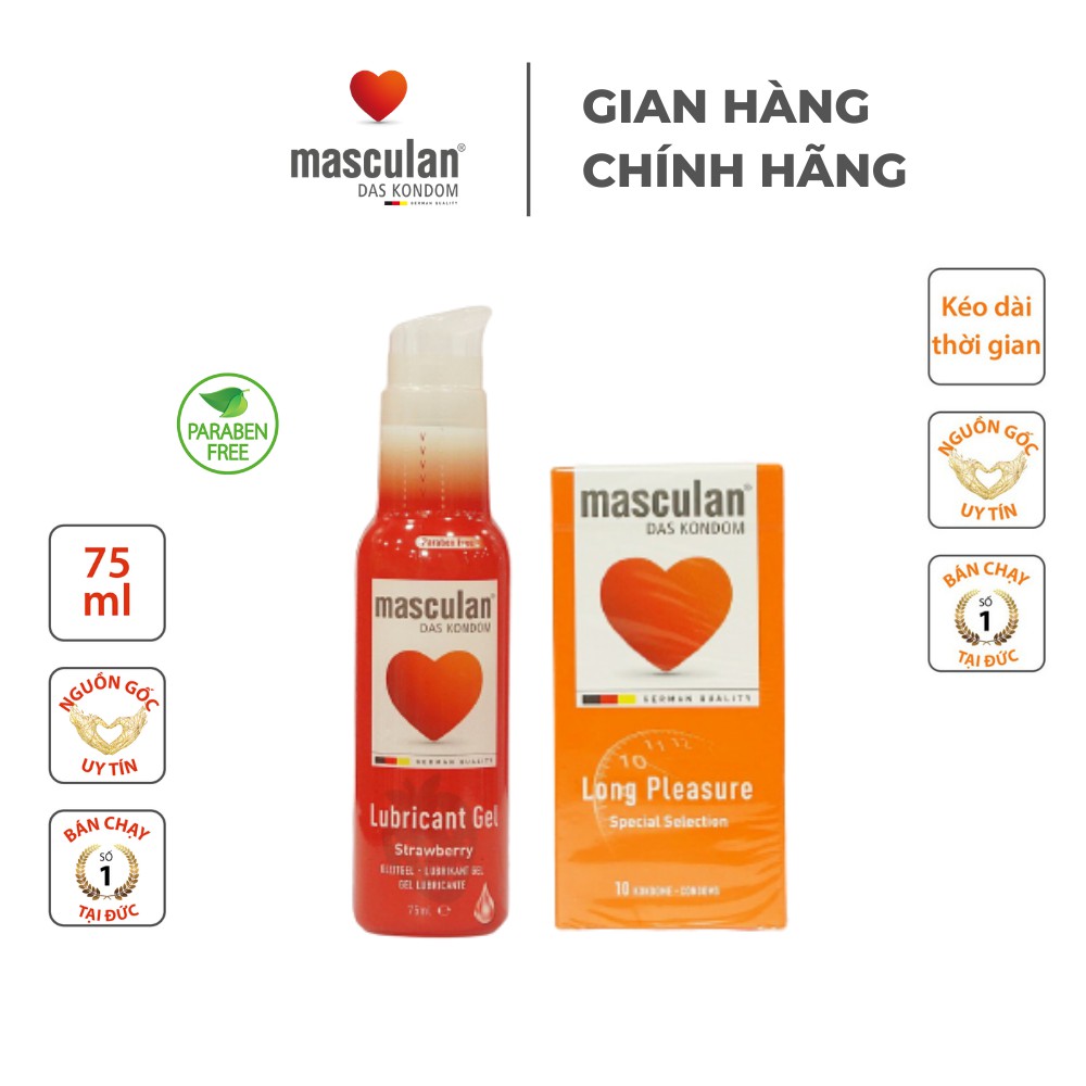 Combo Bao Cao Su Masculan Kéo Dài Thời Gian Và Gel Bôi Trơn Cao Cấp (Tùy Chọn)