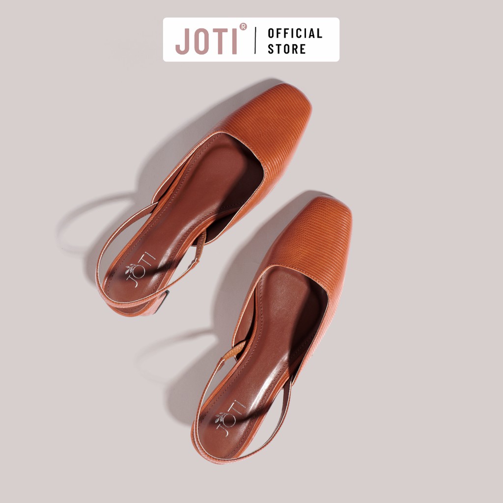 Giày Cao Gót Nữ JOTI Flora 3274VN5 - Mũi Vuông Quai Hậu Đế Trụ Cao 3cm Da Mờ - Mang Công Sở