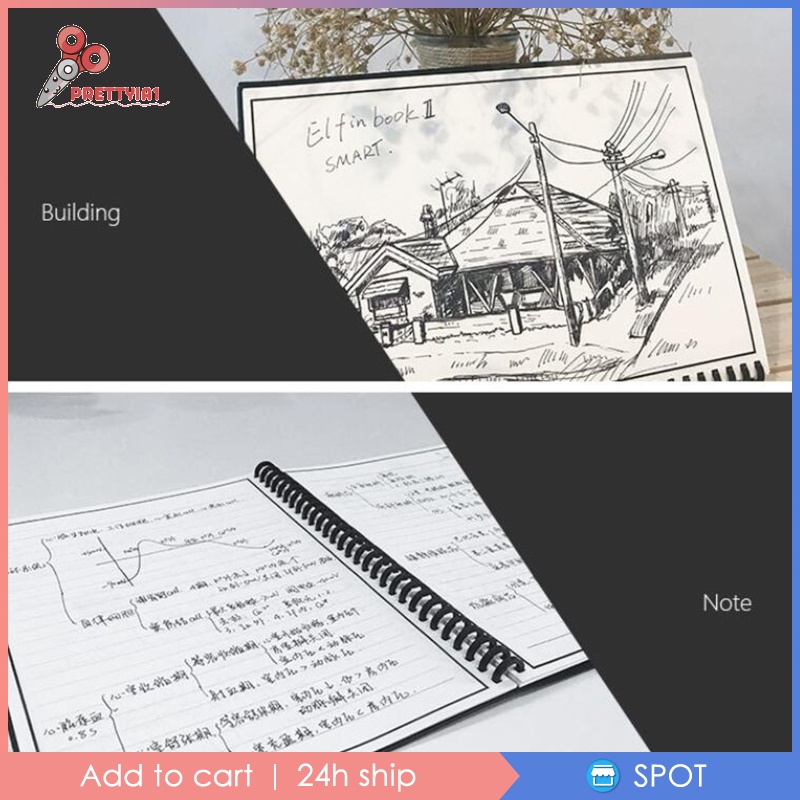 [Prettyia1] Sổ Tay Thông Minh Có Thể Tái Sử Dụng Kèm Bút Vẽ Xóa Được Cho Trường Học