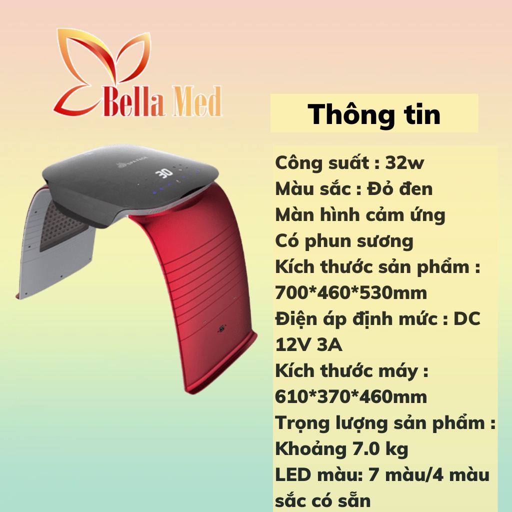 vòm ánh sáng sinh học phun sương nano nút bấm cảm ứng Spa Face