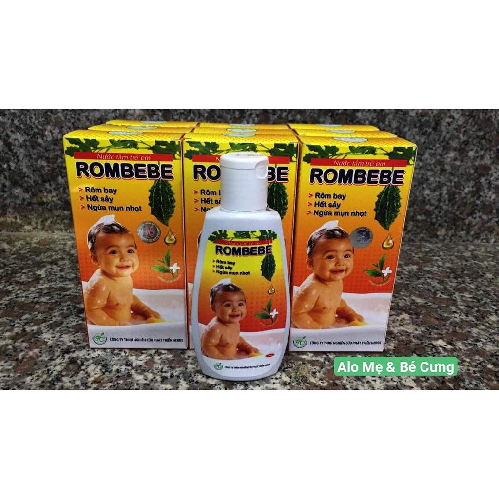 Sữa tắm rôm sảy cho bé ROMBEBE 125ml.. Nước tắm phòng và ngừa rôm sảy mụn nhọt cho trẻ sơ sinh và trẻ nhỏ.