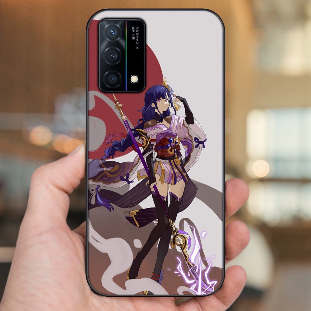 Ốp lưng Oppo K9 viền đen in hình Raiden Shogun Genshin Impact