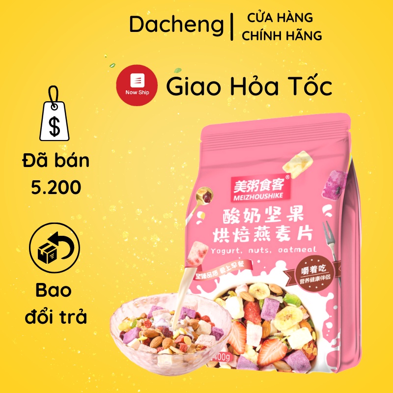 Ngũ cốc sữa chua trái cây nguyên hạt ăn liền, bổ sung dinh dưỡng cho người giảm cân, ăn kiêng, bà bầu, eat clean