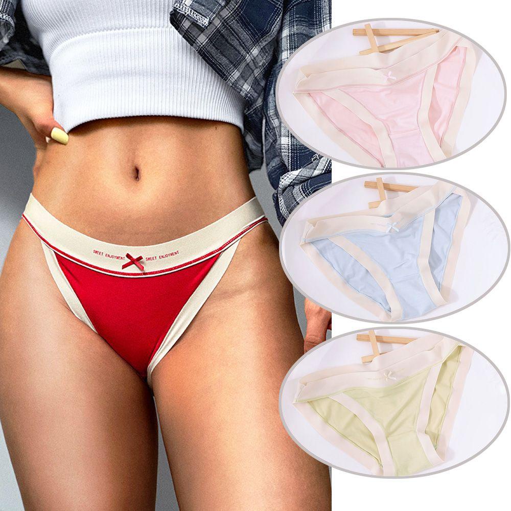 Quần Lót Lưng Thấp Phối Màu Tương Phản Quyến Rũ Cho Nữ