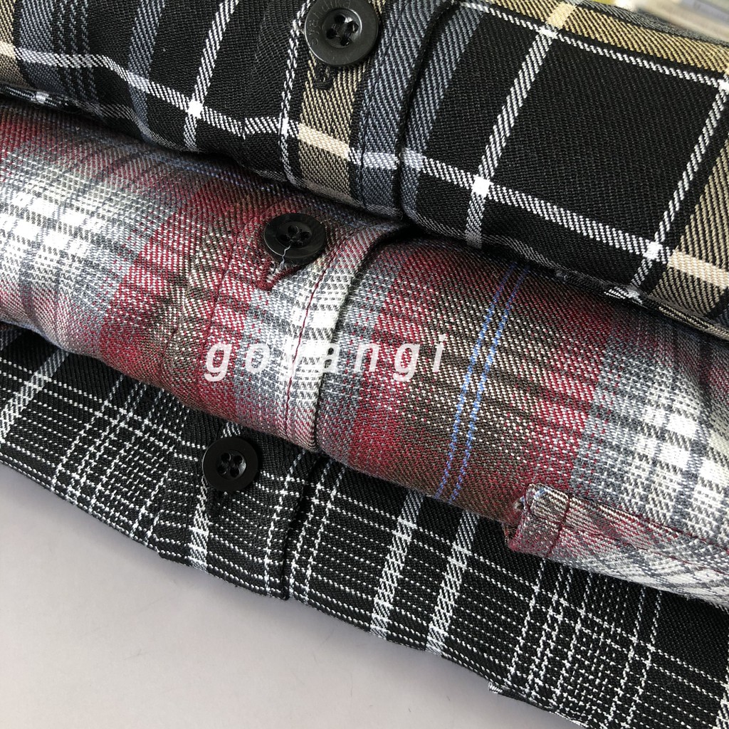 Áo sơ mi Flannel kẻ GOYANGI Unisex oversize form rộng cho cả nam và nữ phong cách Hàn Quốc