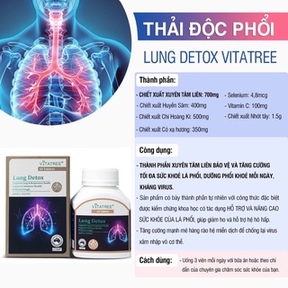 Bổ phổi, thải độc phổi Vitatree lung detox 60 viên của Úc