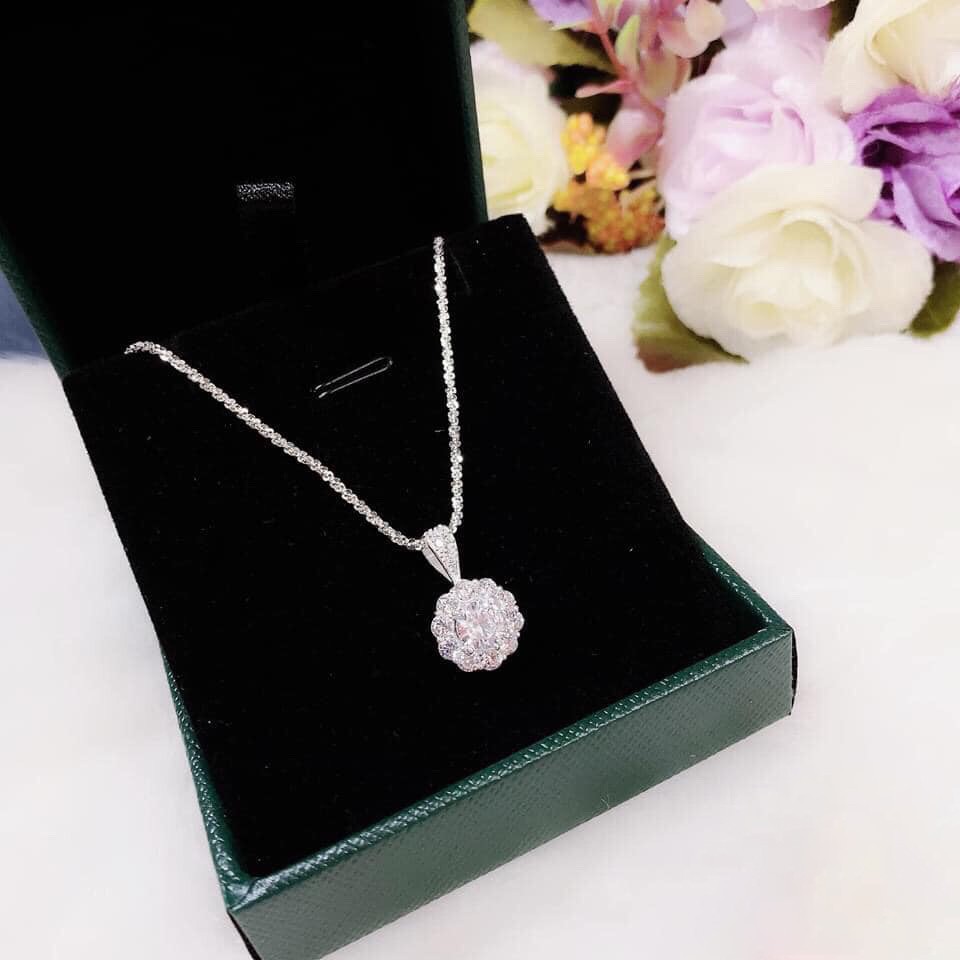 Vòng Cổ Bạc, Dây Chuyền Bạc Hải Liên Hoa Sang Chảnh Nạm Đá Thiết Kế Tinh Tế TNC JEWELLERY