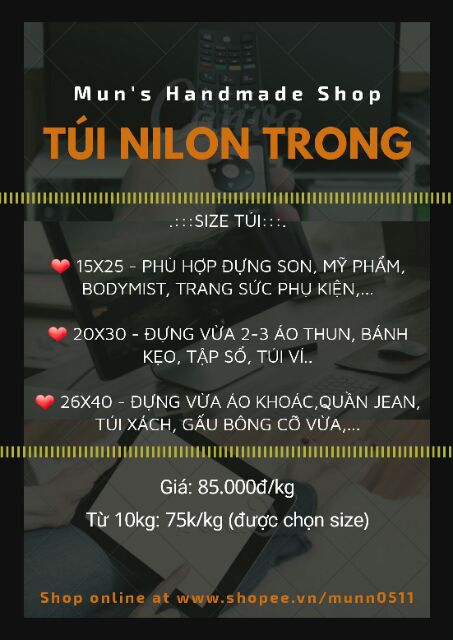 TÚI NILON TRONG SUỐT đựng hàng dày dặn - CÓ GẬP HÔNG