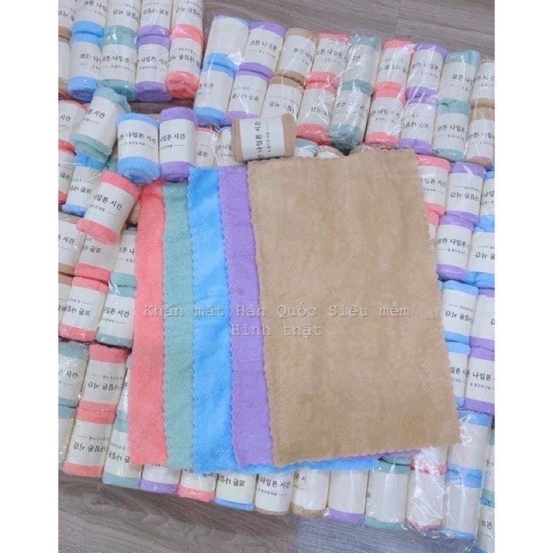 Khăn Mặt Hàn Quốc Siêu Mềm Thấm Hút - Kích Thước 50x30cm (khăn T5 TRƠN)