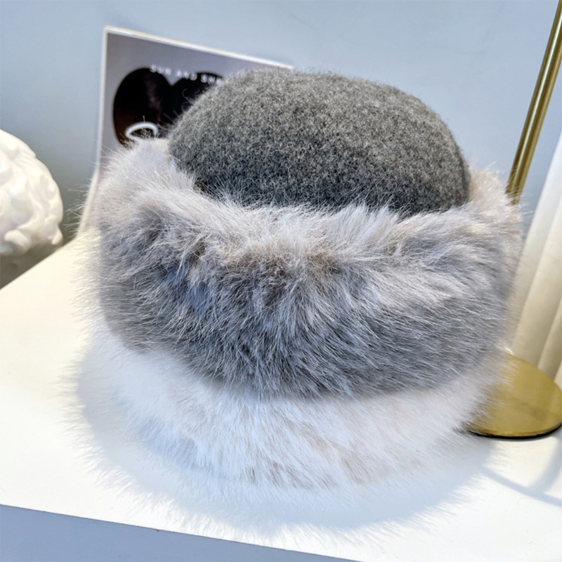 Mũ bucket vải len phong cách Nga thời trang