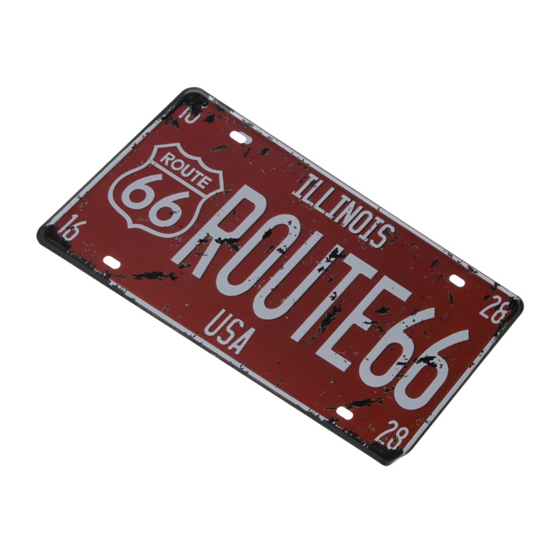 Biển Số Xe Hơi US Route 66 Cr Vintge Plte Metl Wll Crft Phong Cách Retro