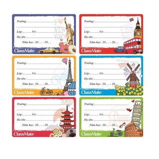 COMBO 30 Nhãn Vở Có Keo Dán Sẵn