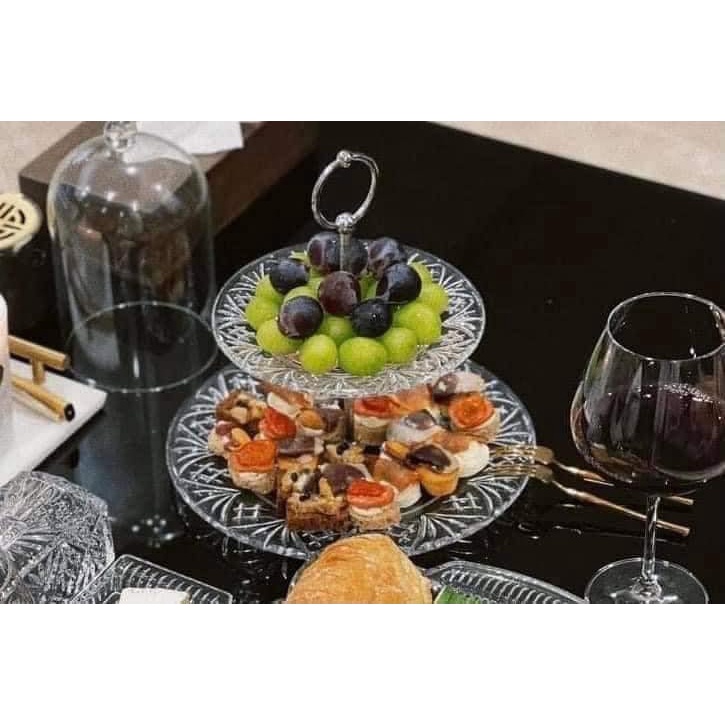 Khay Bánh Pha Lê Cao Cấp 2 Tầng Dublin - Hàng Mỹ Chính Hãng