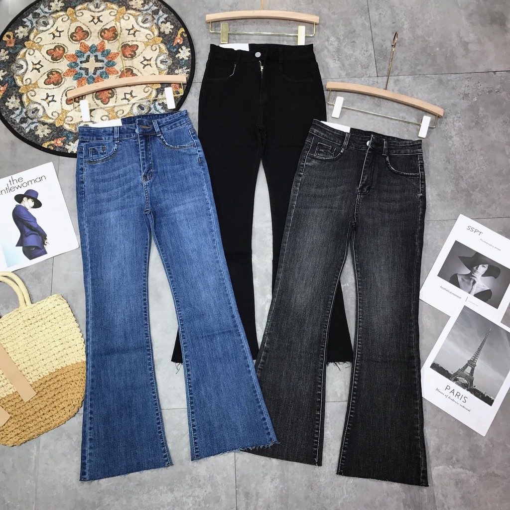 Quần jeans loe 3 MÀU CẮT GẤU mã 8026+8282+8381 (kèm ảnh thật, video) | BigBuy360 - bigbuy360.vn