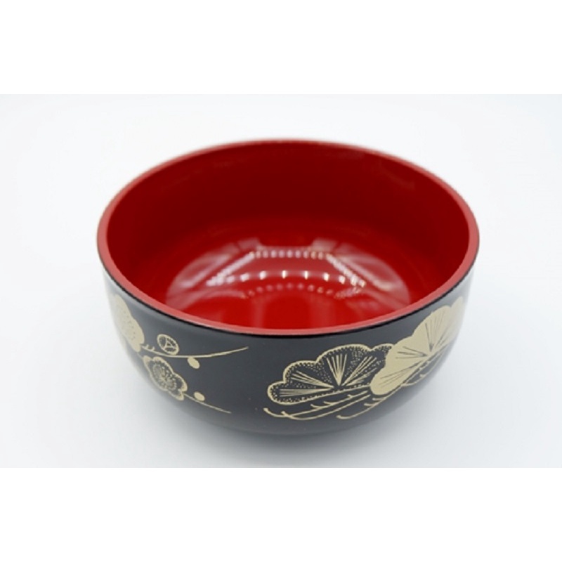 Daiso Chén Hoa Văn Hình Hoa Màu Đen 13cm