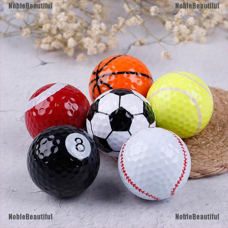 Set 6 quả bóng golf kiểu dáng bóng đá/bóng rổ/banh tennis/bóng chày sáng tạo độc đáo chuyên dụng