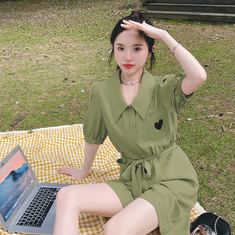 Bộ Áo Liền Quần Lưng Cao Ống Rộng Thời Trang Mùa Hè Mới Cho Nữ