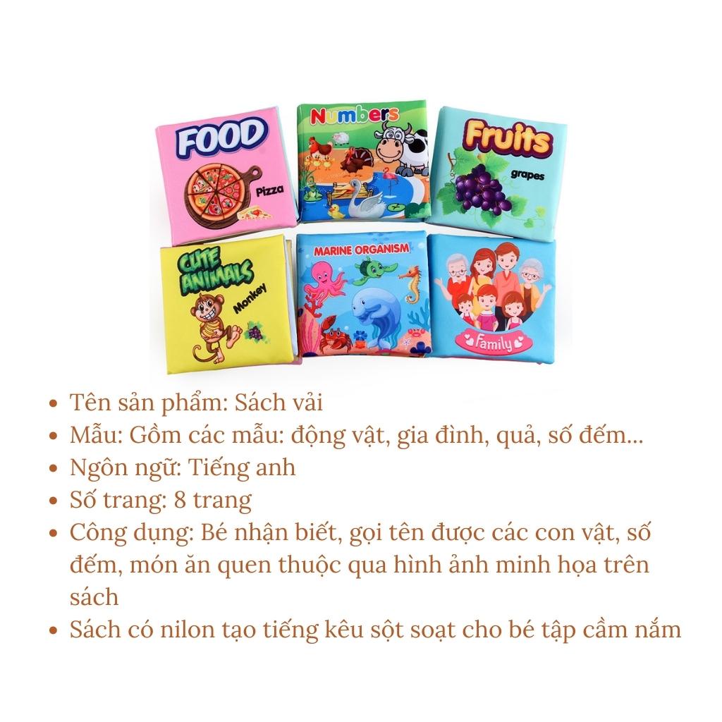 Sách Vải- Sách Vải Cho Bé Nhiều Chủ Đề Bằng Tiếng Anh Giúp Bé Kích Thích Thị Giác Bé Vừa Học Vừa Chơi Tuệ Minh Kid's