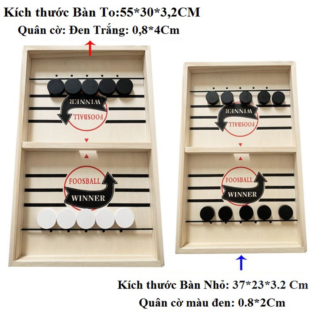 Bộ Cờ Búng Bàn Đấu Ice Hockey Bằng Gỗ - Foosball Winner, Sling Puck - Bắn Bi Gỗ Xuyên Lỗ - Hãng miDoctor