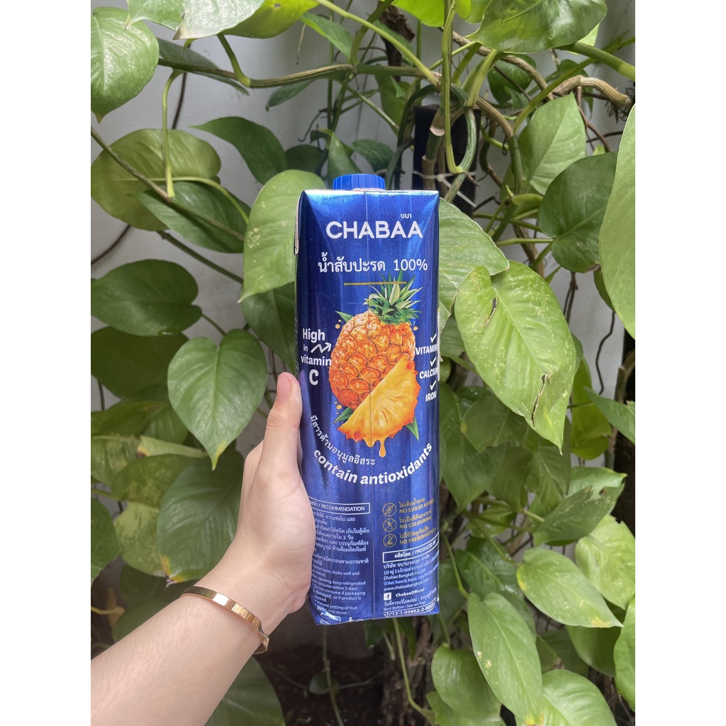 [Date 6/22]Nước Dứa Ép Hiệu Chabaa 100% Pineapple Juice (Hộp 1000ml)