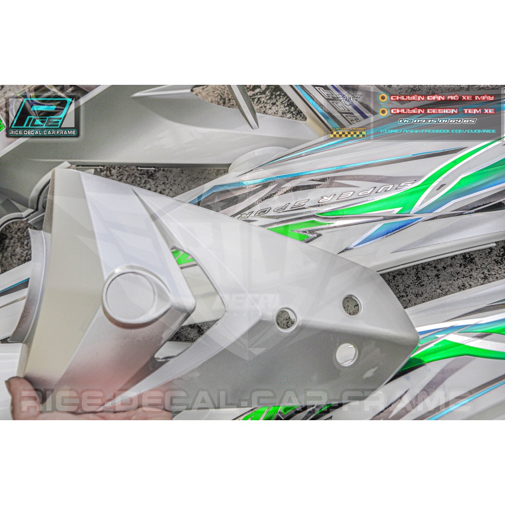 Tem Sirius  Chữ Spark Trắng Sấm sét Xanh titan Chữ Sprrak