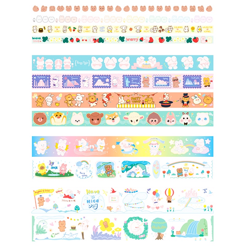 Hình dán cute sticker anime Băng keo Washi trang trí đồ dùng cá nhân DIY Crafts, Scrapbook, Journal, Diary, Planner