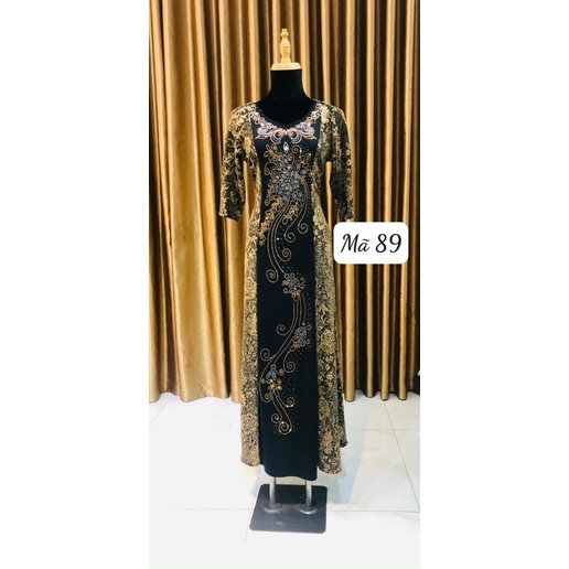 ĐẦM DẠ HỘI TRUNG NIÊN THUN KIM SA CO GIÃN M89