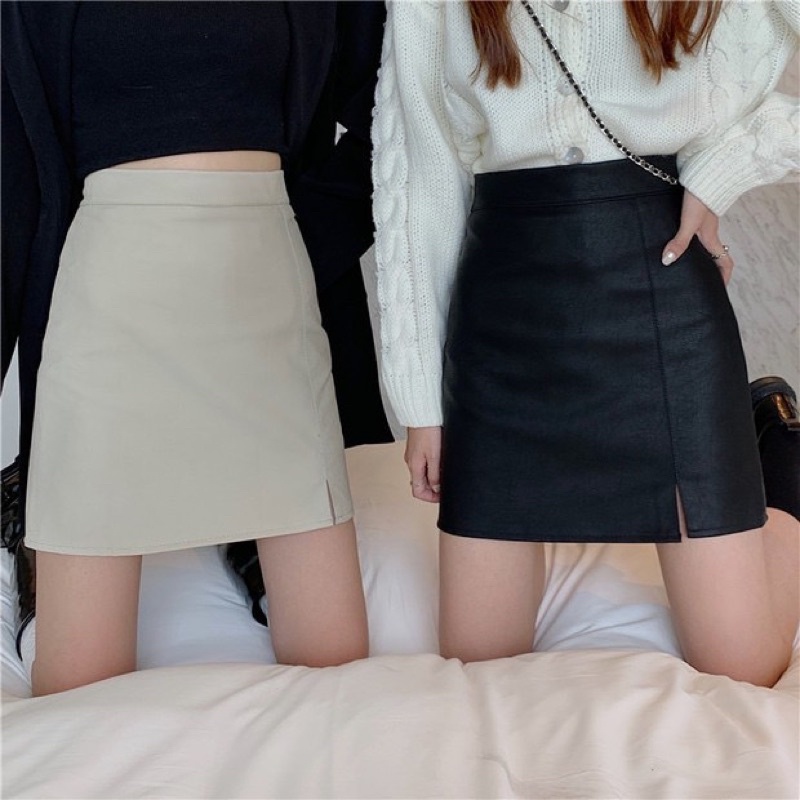 Chân váy da xẻ cá tính có lót trong - Mã 818 | BigBuy360 - bigbuy360.vn
