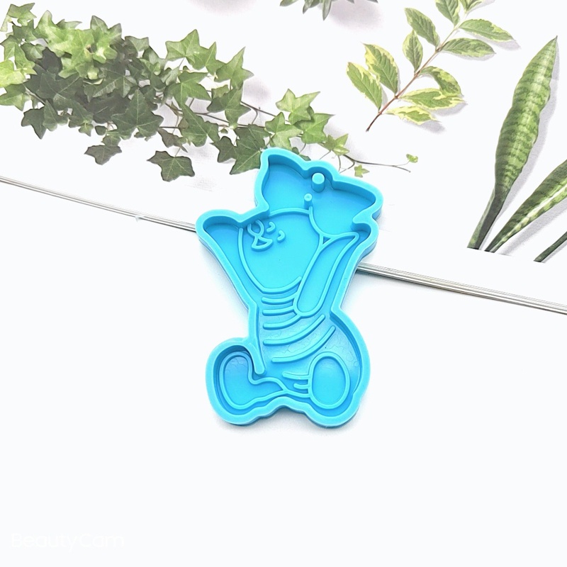 Khuôn Làm Móc Khóa Hình Voi / Gấu / Heo Bằng Nhựa Epoxy Lấp Lánh DIY