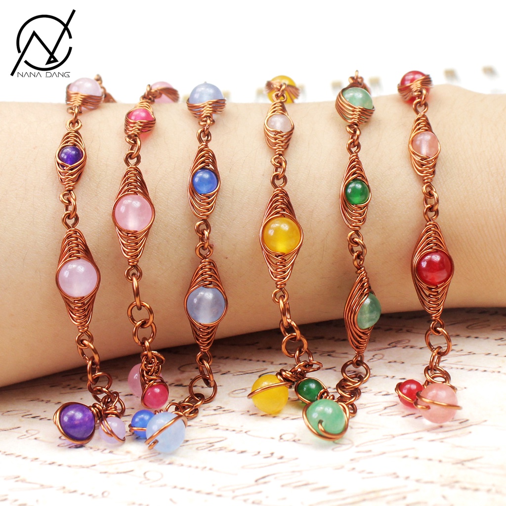Vòng tay đá thiên nhiên mang may mắn hỗ trợ Thiền Định, Thanh Tẩy