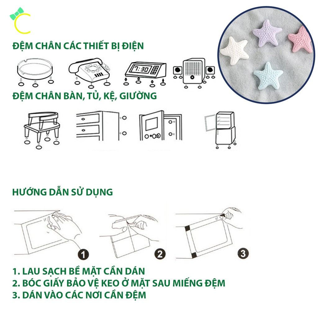 Đệm silicone dán tường sau cửa chống va đập từ cánh cửa, cạnh giường, bàn, tủ - Cami - CMPK136