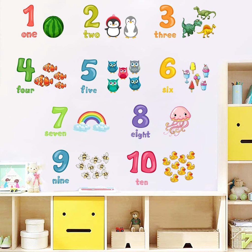 Miếng Dán Tường Trang Trí Họa Tiết Động Vật Hoạt Hình DIY