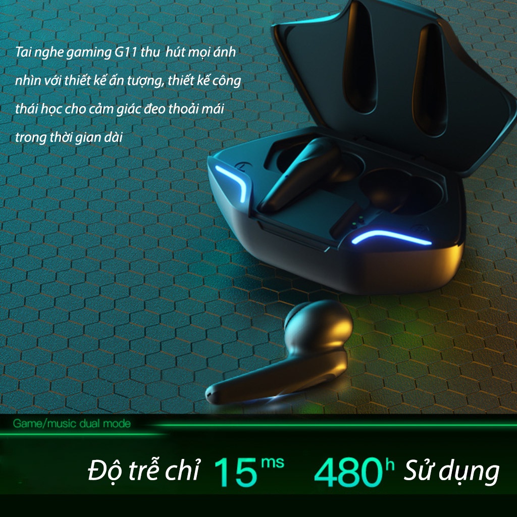 TAI NGHE GAMING G11 có mic, tai nghe chơi game không dây chơi Pubg mobile giá rẻ cho điện thoại - BẢO HÀNH 6 THÁNG