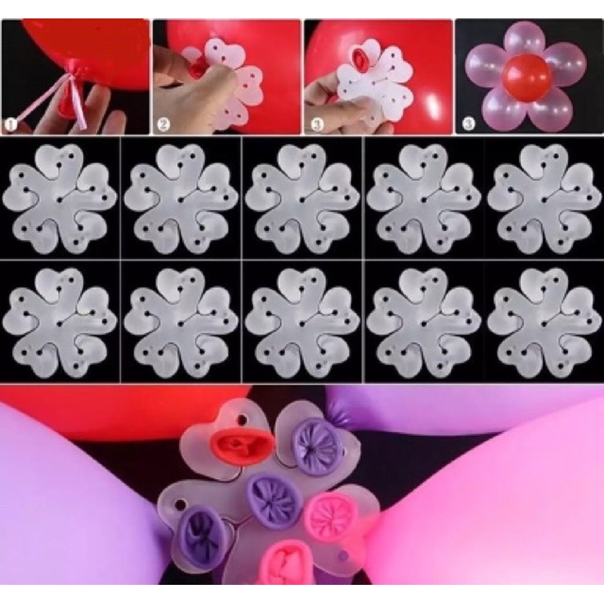 Set 10 Dụng Cụ Kẹp Bong Bóng 5 Trong 1 Trang Trí Tiệc