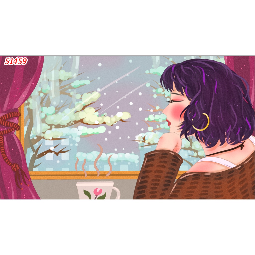 Tranh dán tường quán ăn Quán Cafe, Trà Sữa, Trang Trí Cửa Hàng