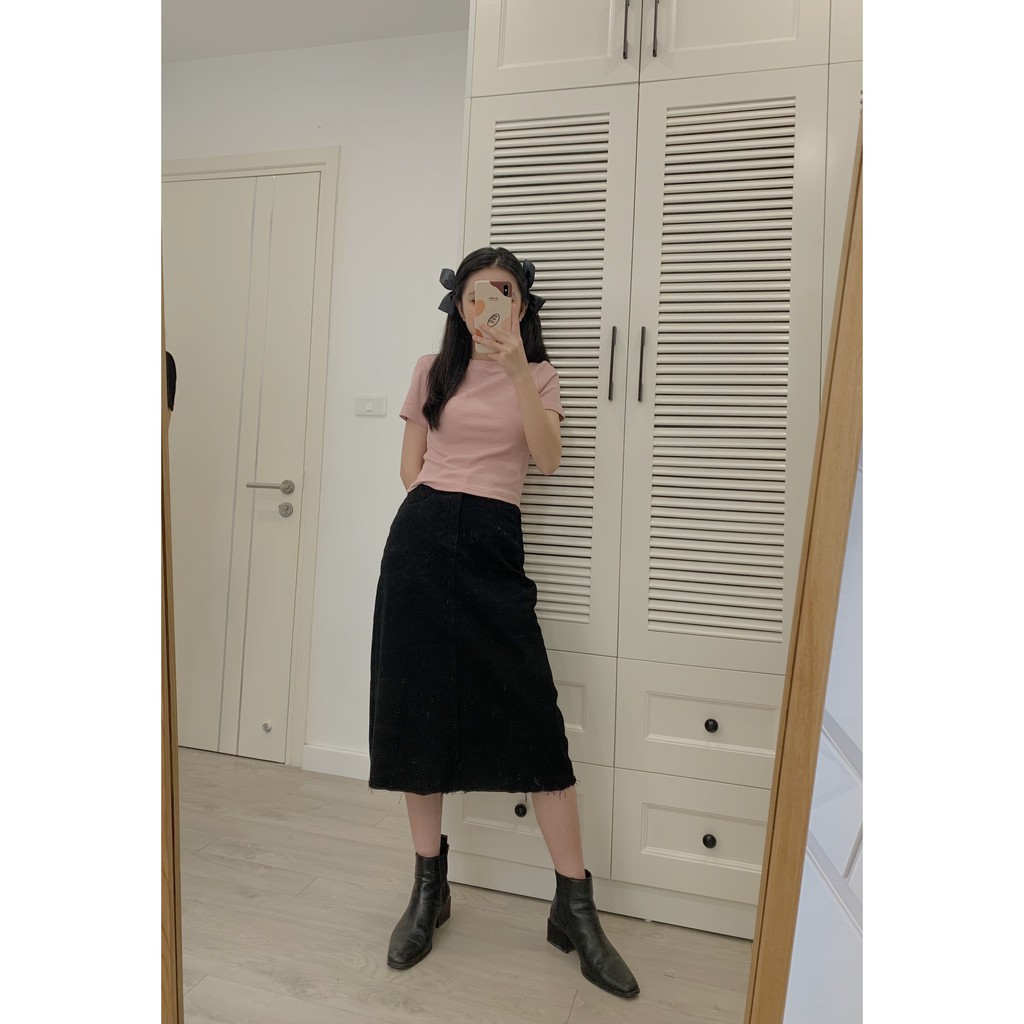 chân váy jeans dáng dài basic SK99 1994closet | BigBuy360 - bigbuy360.vn