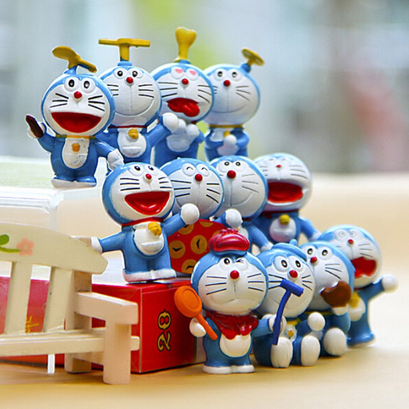 Set 12 Mô Hình Đồ Chơi Nhân Vật Hoạt Hình Doraemon