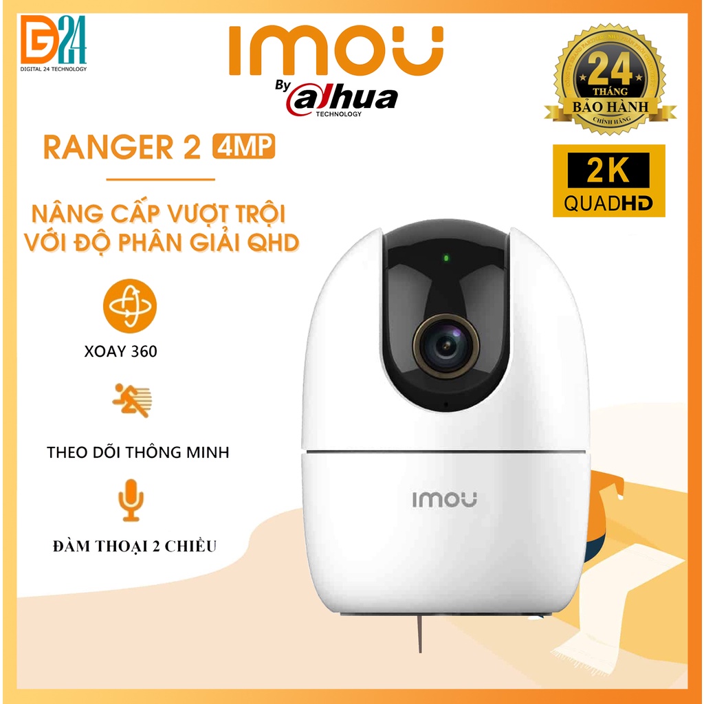 Camera IP WIFI XOAY 360 4M IMOU Ranger2 A42 A42P Trong Nhà Còi Hú Báo Động, Chính Hãng, Bảo Hành 24 