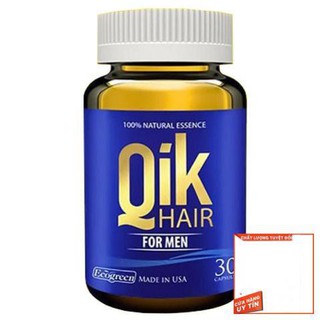 (Có bill) Qik Hair For Men - Hỗ trợ điều trị hói đầu ở nam giới, kích thích tóc mọc nhanh và chậm bạc tóc